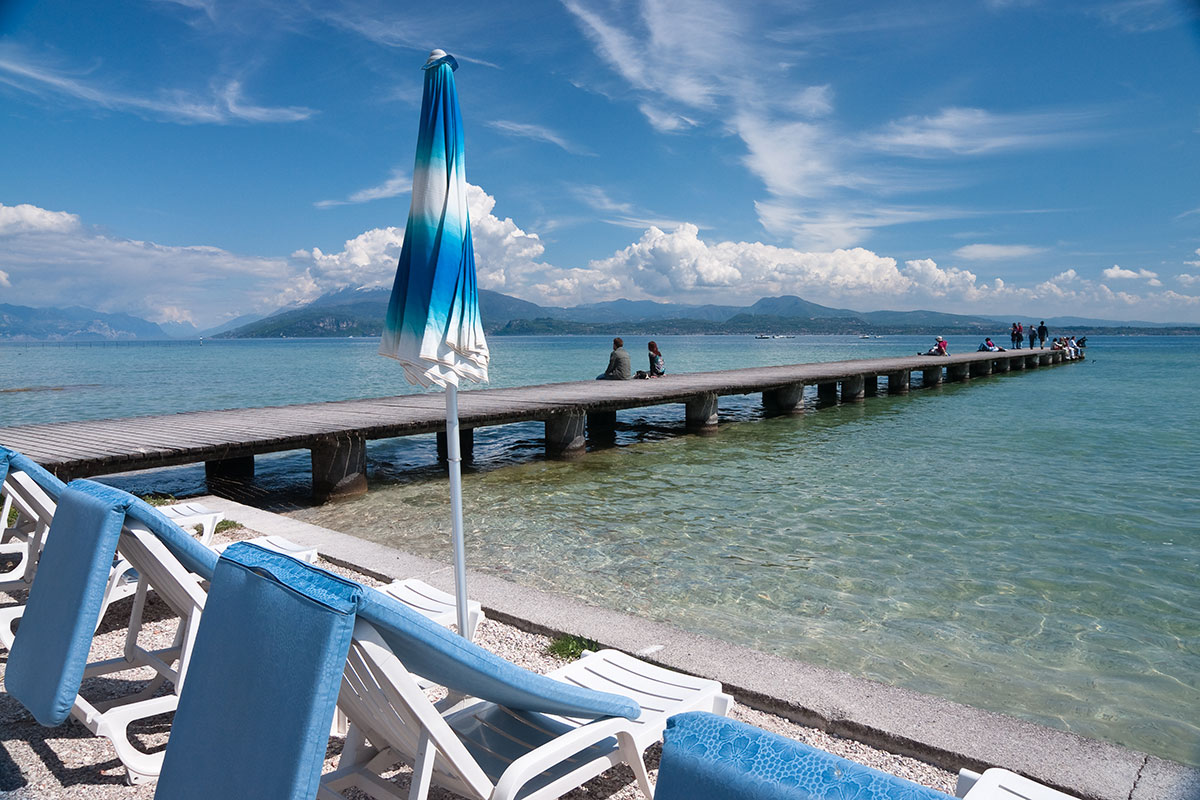 A laid-back lake beach on Lake Garda