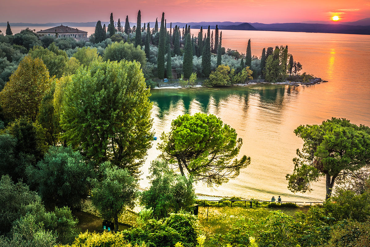 The sun sets on Lake Garda