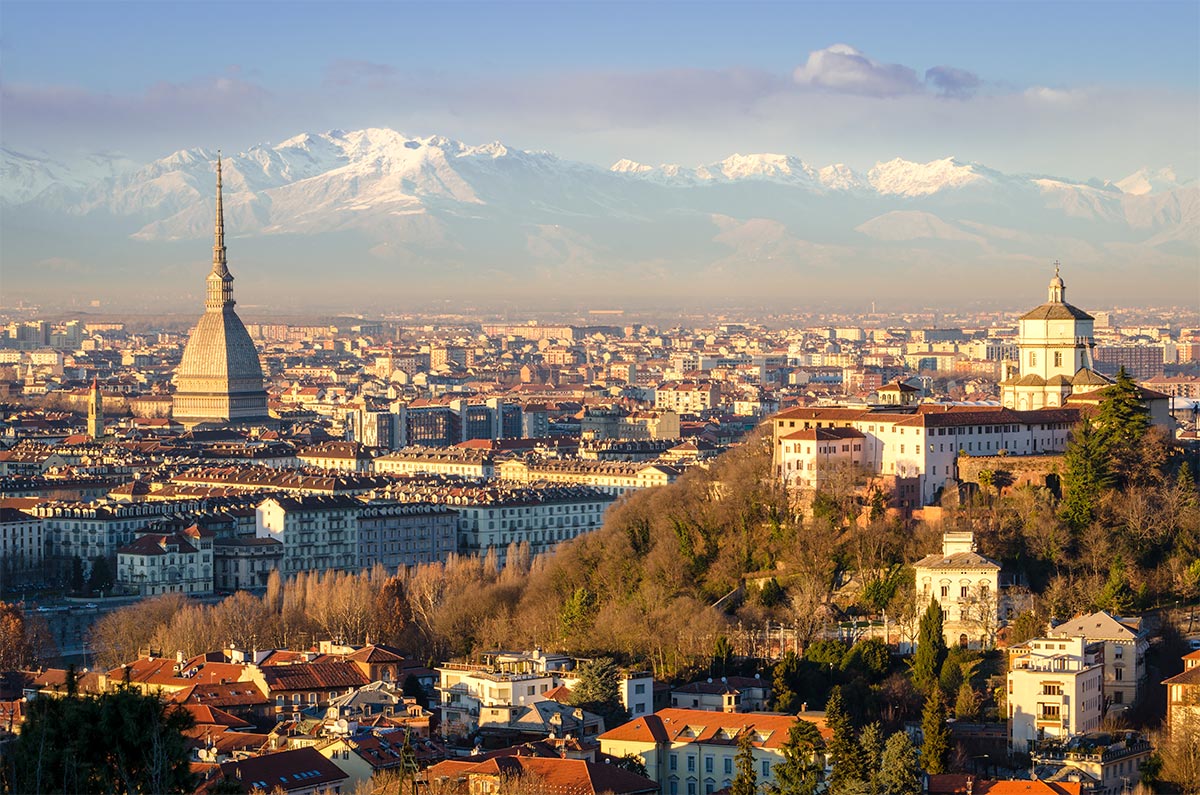 A winter scene over Turin