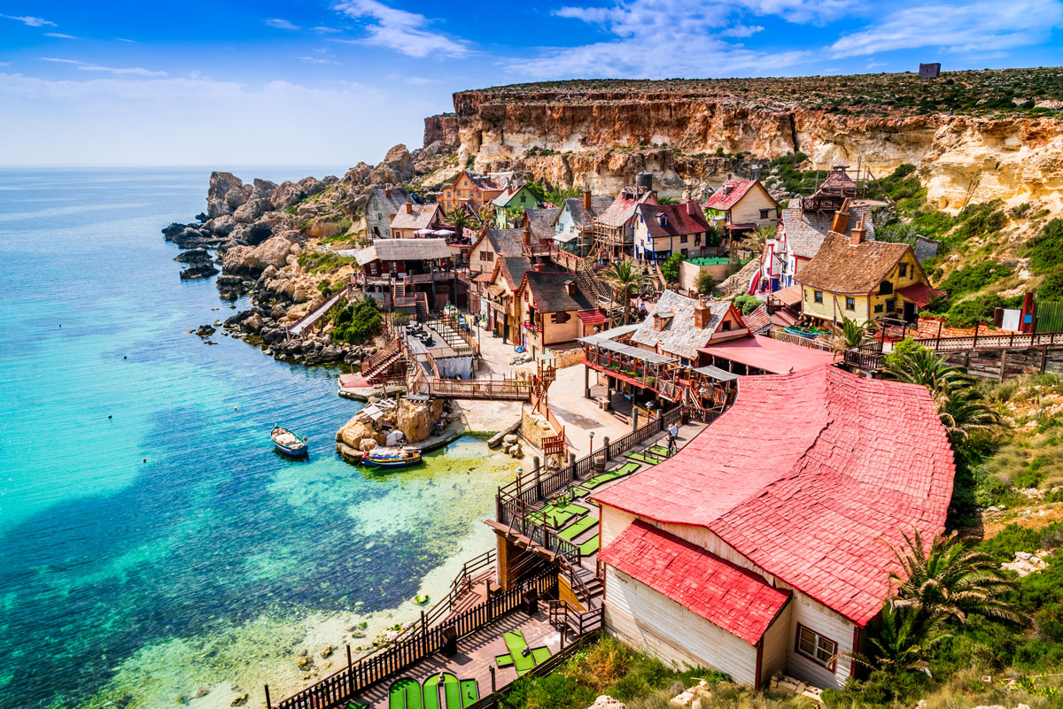 Village Mellieha, the famous, seaside original set of Robin William's film Popeye in Malta