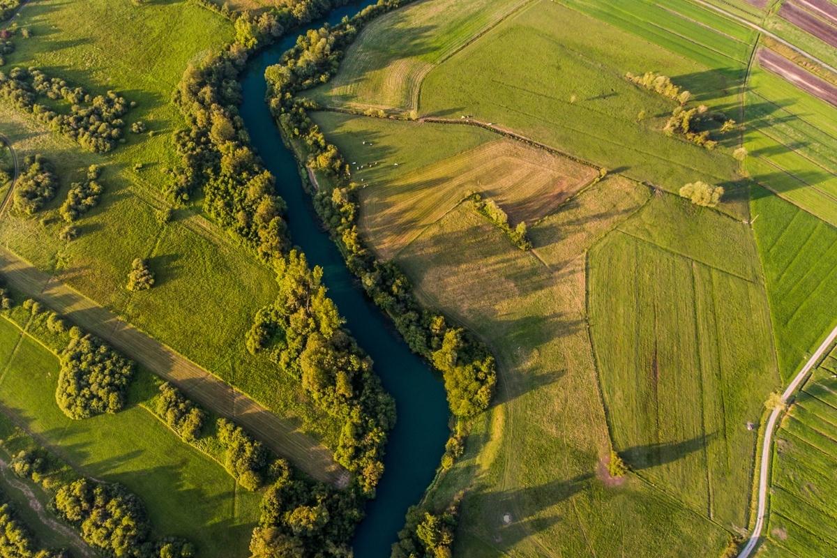 The Ljubljanica river crosses  Ljubljana's Barje swamp, a 160-square-kilometre natural area that is part of the UNESCO World Heritage Site