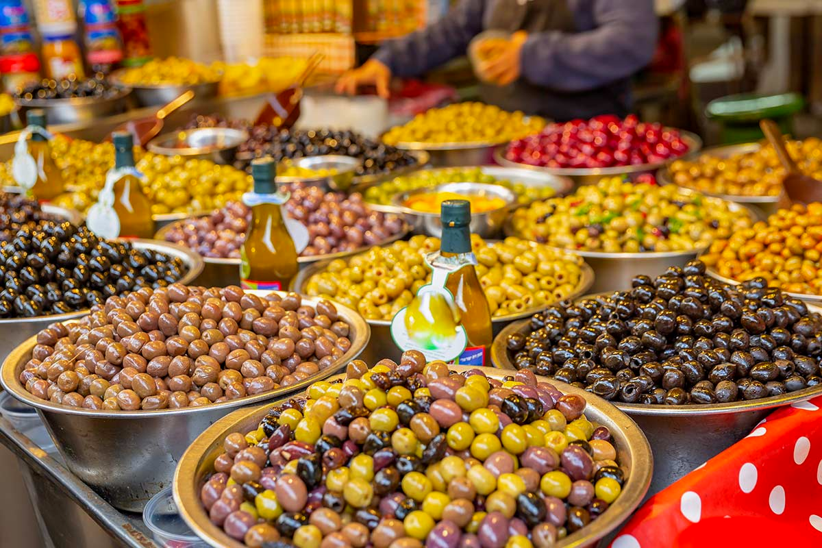 Olives and olive oil at Lake Garda's food markets