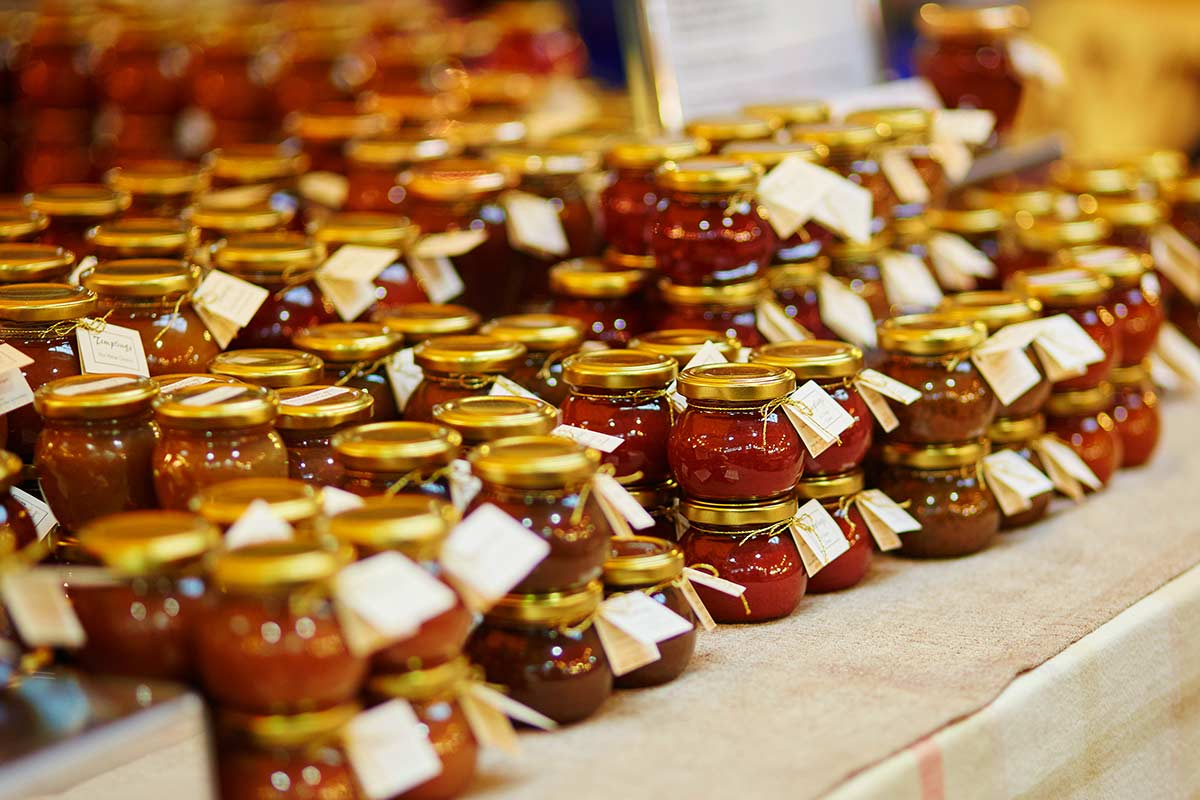 Tasty preserves at the local food market