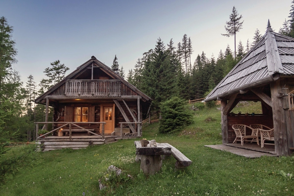  Happy.Rentals (Prop. 4771) eco forest-hut rental in Luče, Slovenia; made of all natural material and using solar panels