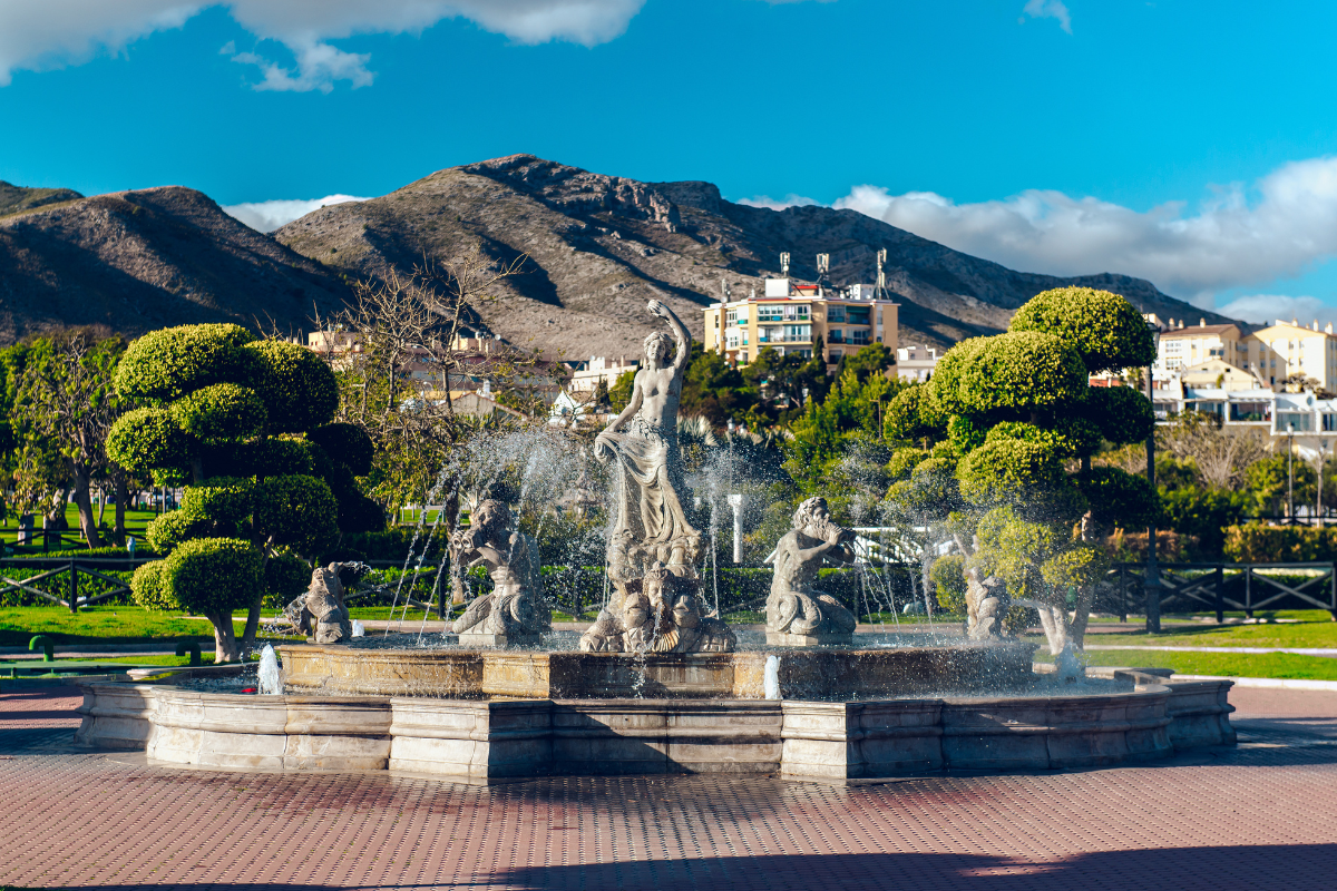 La fontana del Parque de La Bateria, Torremolinos, Spagna
