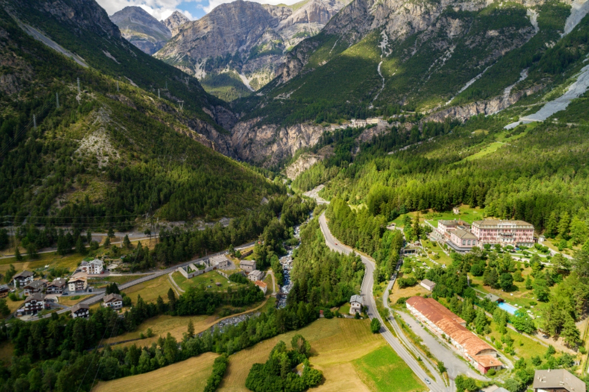 Panoramic aerial view of Bagni Nuovi and Vecchi