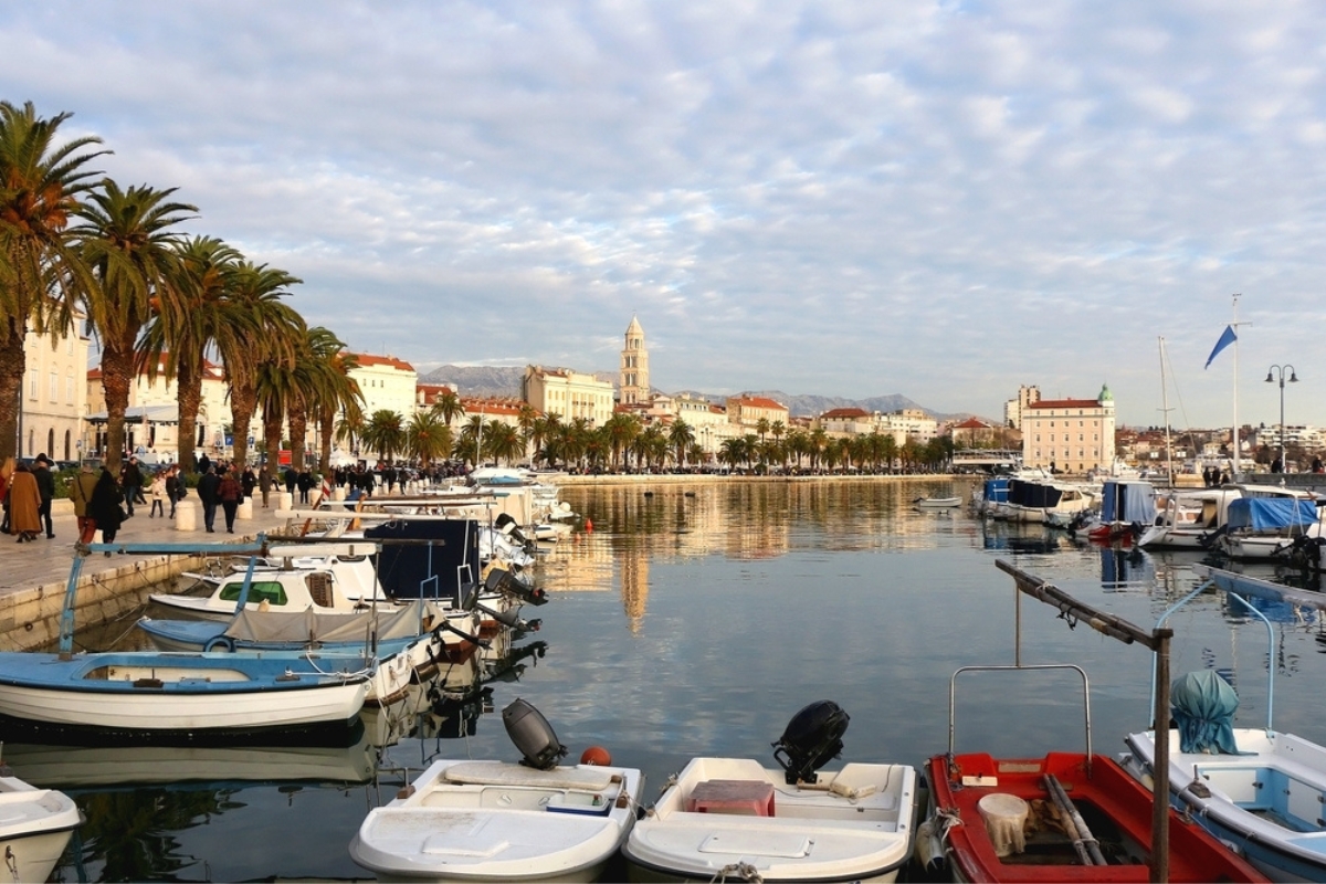 Beautiful waterfront promenade in Split, Croatia 