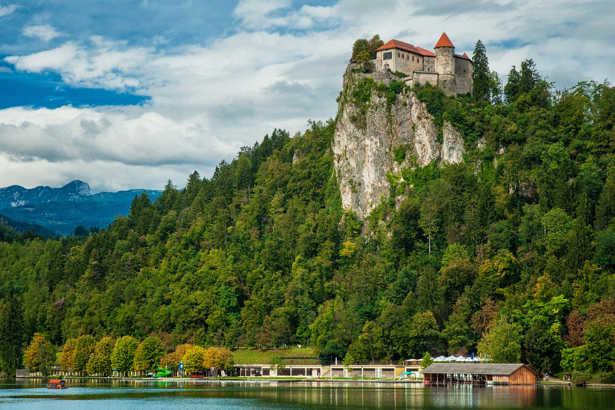 Bled Castle overlooks the lake of the same name
