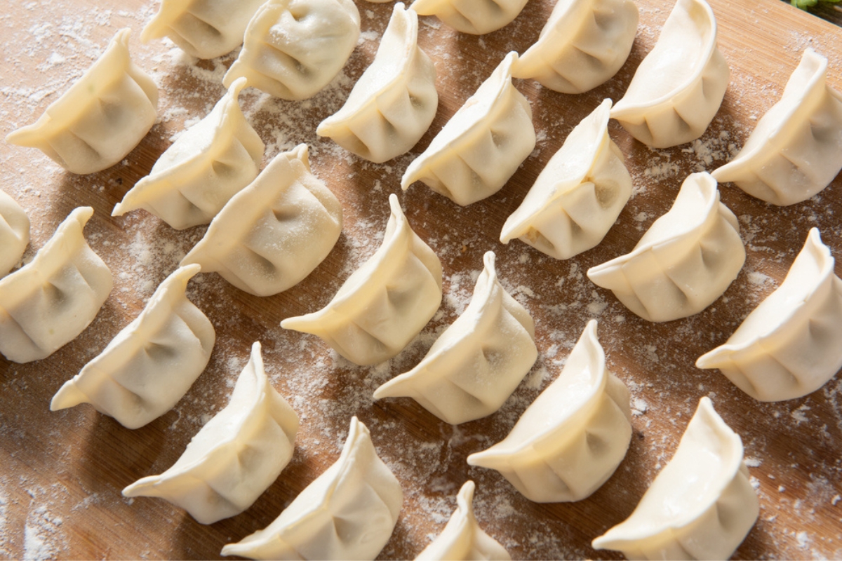 Cooking fortune telling dumplings in the kitchen