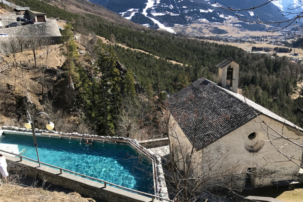 External view of the old Roman thermal baths
