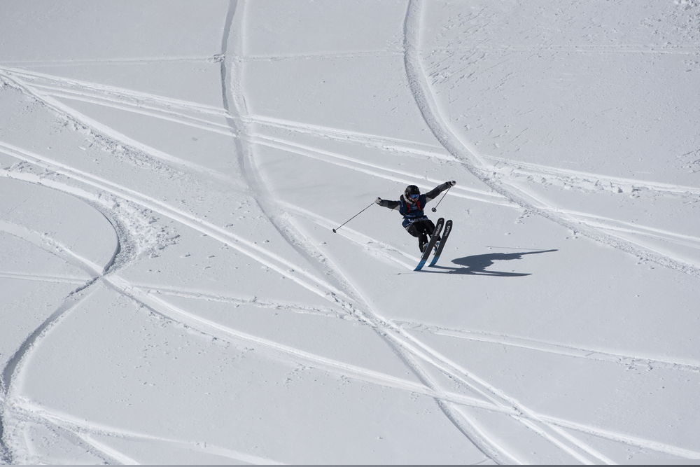 Ordino Arcalis, Andorra, Skier in action at the Freeride World Tour