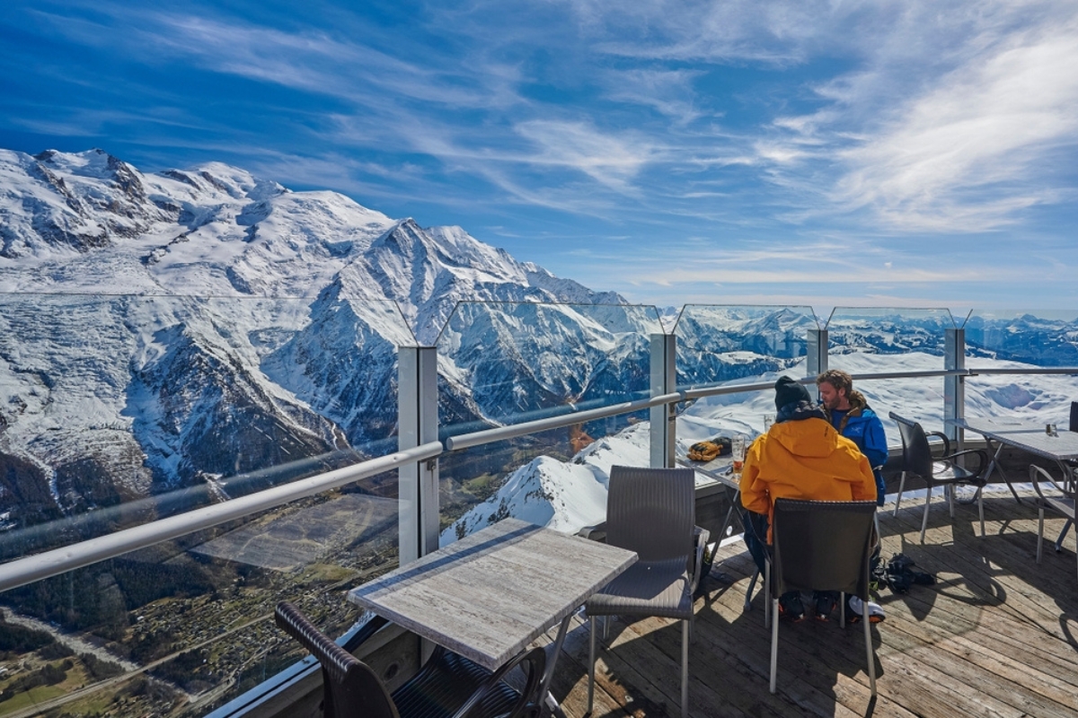 A landscape of the Alps and Mont-Blanc mountain from Le Brevent viewpoint, Chamonix-Mont-Blanc, France