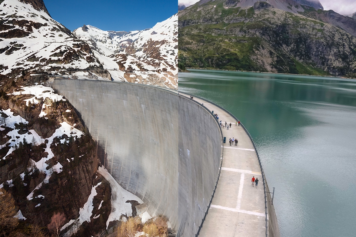 The breathtaking contrast of Summer and Winter at the iconic GoldenEye dam 