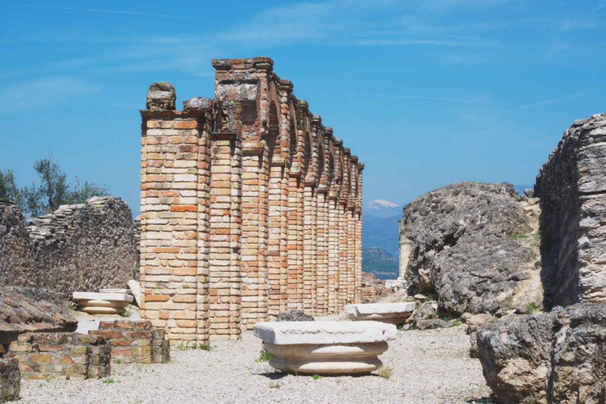 The Roman ruins of Grottoes of Catullus near Lake Garda - Sirmione, Italy