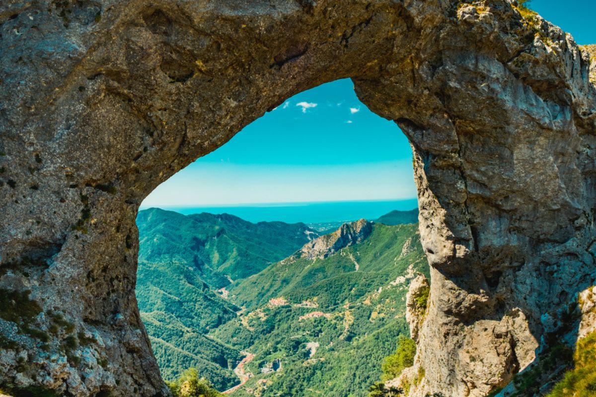 View of Monte Forato in the Apuan Alps