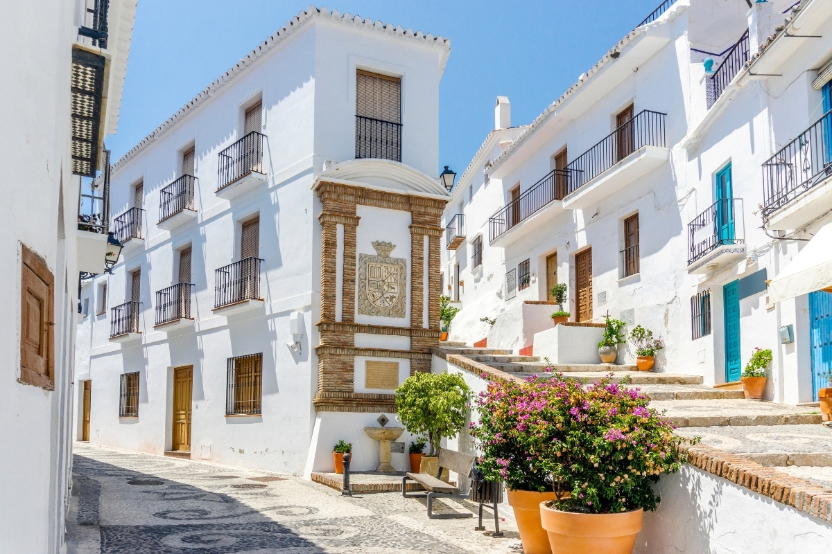 The winding, white-washed streets of Frigiliana