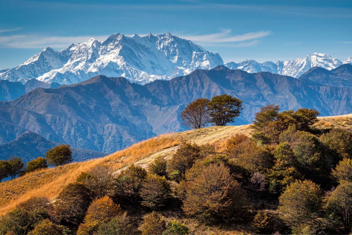 Monte Rosa peak, seen from Mottarone mountain
