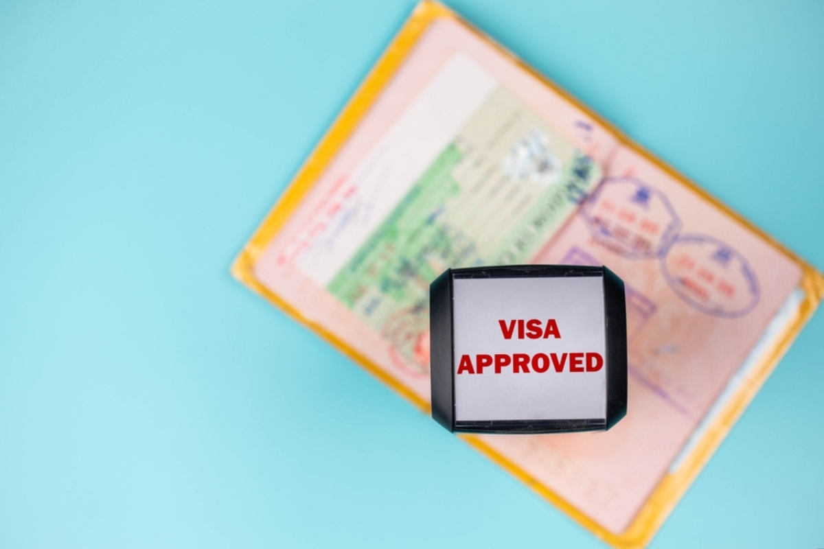 Visa approved stamp on passport